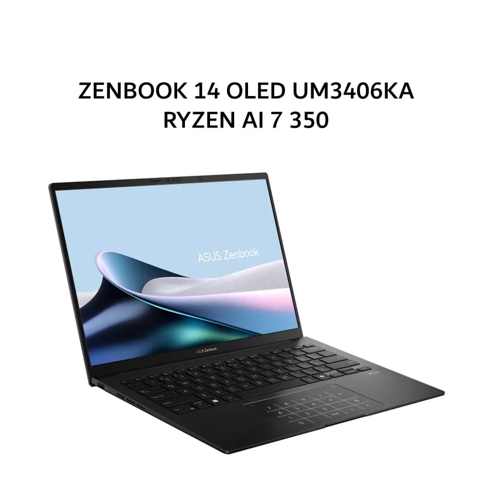 ASUS ZENBOOK 14 OLED UM3406KA RYZEN AI 7 350 16 512GB W11+OHS 14.0 BLK -OLED7151M