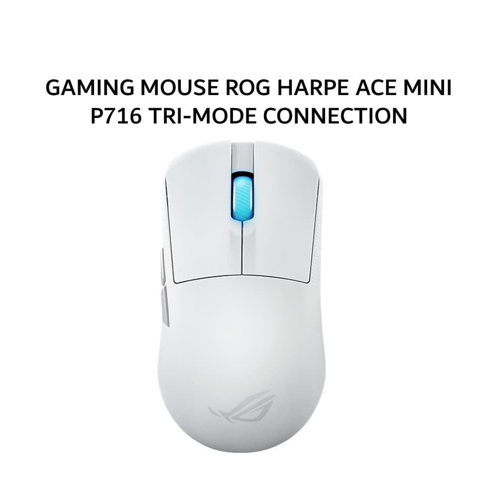 ASUS GAMING MOUSE ROG HARPE ACE MINI WIRELESS TRI-MODE (42000 DPI + 49G + 8000HZ) MOONLIGHT WHITE 2Y