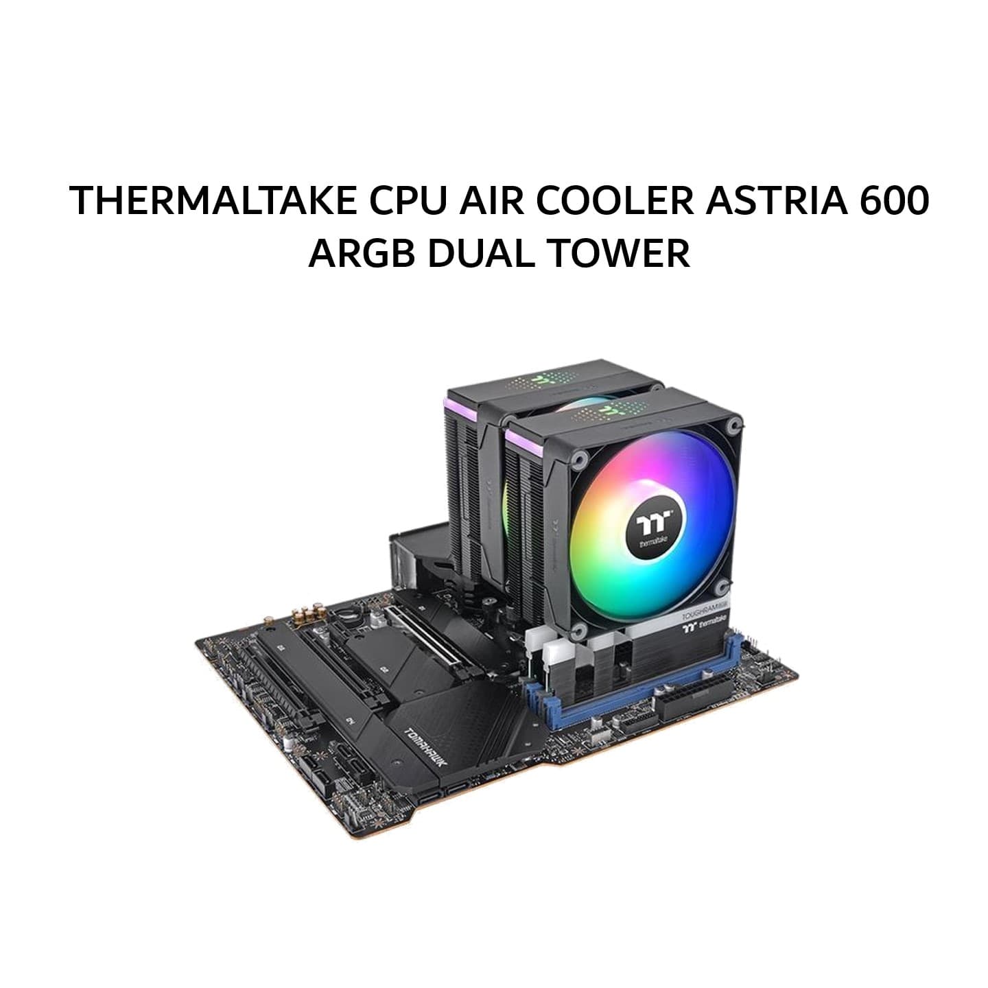 THERMALTAKE CPU AIR COOLER ASTRIA 600 ARGB DUAL TOWER (2X 120MM ARGB FANS + 6 HEATPIPES) BLACK 2Y