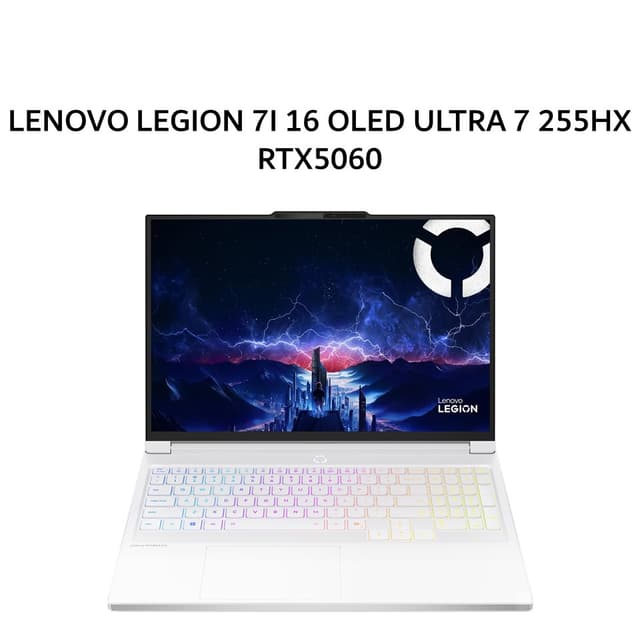 LENOVO LEGION 7I 16 OLED ULTRA 7 255HX RTX5060 8GB/ 32GB 1TB W11+OHS+M365B 16.0WQXGA 165HZ PKRGB 3Y+3ADP WHITE -6AID