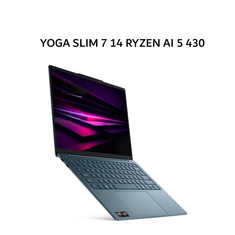 LENOVO YOGA SLIM 7 14 RYZEN AI 5 430 16GB 512GB W11+OHS+M365B 14.0WUXGA OLED 3Y PREM+3ADP (BOX SLEE) TEAL -48ID