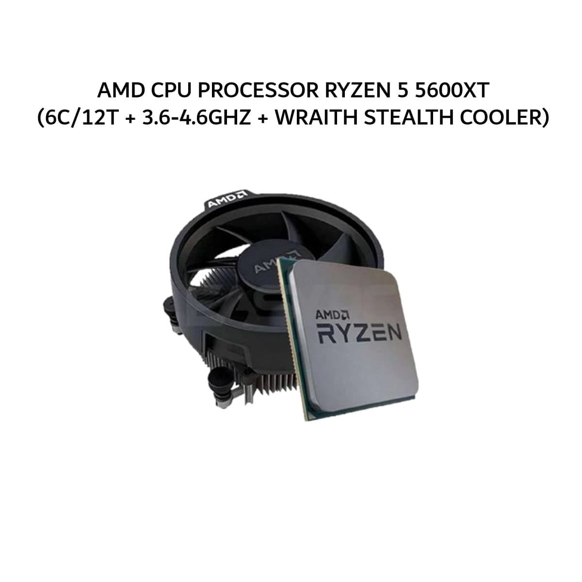 AMD CPU PROCESSOR RYZEN 5 5600XT (6C/12T + 3.6-4.6GHZ + WRAITH STEALTH COOLER) 16MB CACHE TDP 65W AM4 3Y