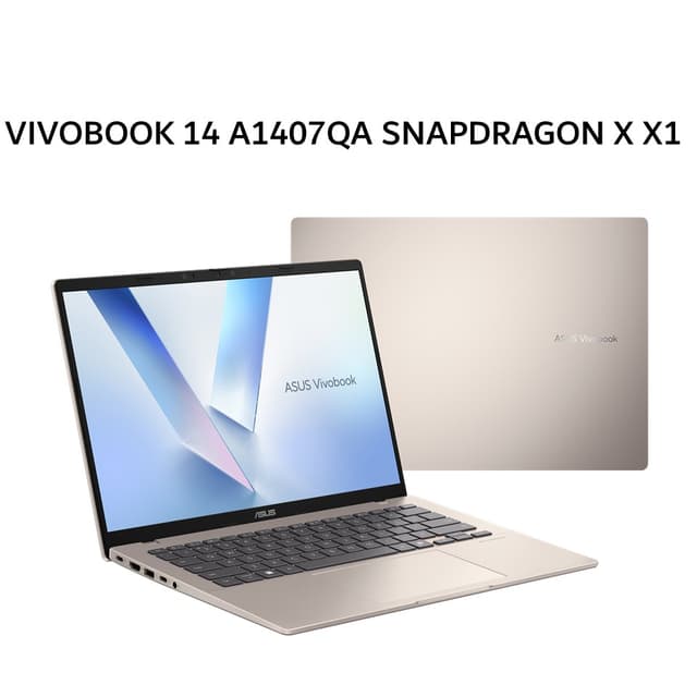 ASUS VIVOBOOK 14 A1407QA SNAPDRAGON X X1 26100 16GB 512GB W11+OHS 14.0WUXGA VIPS GLD -VIPSP152M