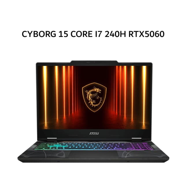 MSI CYBORG 15 CORE I7 240H RTX5060 8GB/ 16GB 512GB W11+OHS 15.6FHD 144HZ 4ZRGB 2Y+ADP BLK-B2RWFKG.050