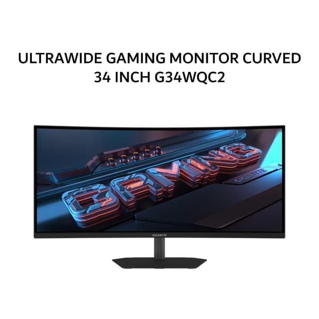 GIGABYTE ULTRAWIDE GAMING MONITOR CURVED 34 INCH G34WQC2 VA 1500R WQHD 2K 1440P 1MS 200HZ