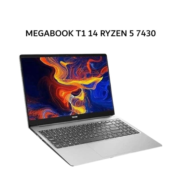 TECNO MEGABOOK T1 14 RYZEN 5 7430 16GB 512GB W11 14.0 FHD 100SRGB 75WH 1.39KG 2Y SLV