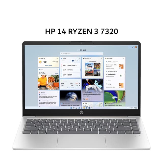 HP 14 RYZEN 3 7320 8GB 512GB W11+OHS+M365B 14.0FHD IPS BLIT COPILOT GLD -EM0321AU