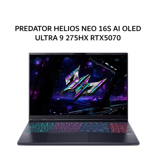 ACER PREDATOR HELIOS NEO 16S AI OLED ULTRA 9 275HX RTX5070 8GB/ 32GB 1TB W11+OHS+M365B 16.0WQXGA 240HZ 4ZRGB -71.91EV