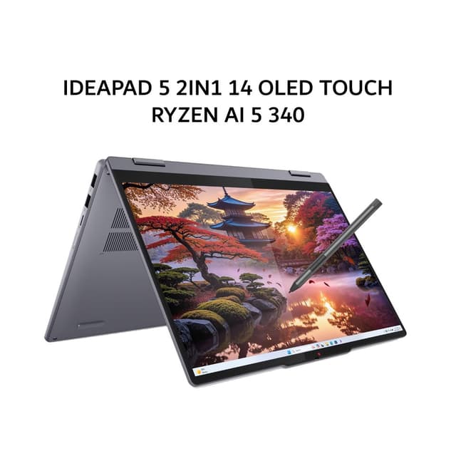 LENOVO IDEAPAD 5 2IN1 14 OLED TOUCH RYZEN AI 5 340 16GB 512GB W11+OHS+M365B 14.0WUXGA PEN 2Y+2ADP GRY -63ID