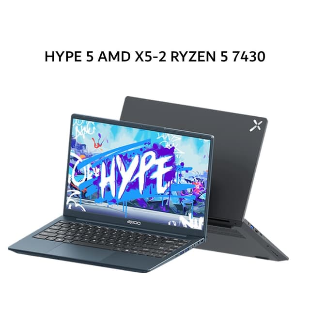 AXIOO HYPE 5 AMD JKT48 X5-2 RYZEN 5 7430 8GB 256GB DOS 14.0FHD IPS BLIT GRY