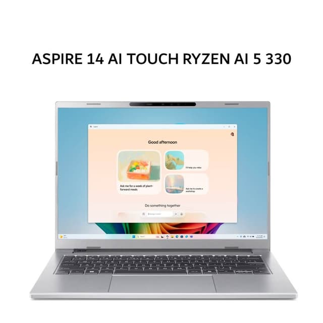 ACER ASPIRE 14 AI TOUCH RYZEN AI 5 330 16GB 512GB W11+OHS+M365B 14.0WUXGA 120HZ 100SRGB SLV -61MT.R25A