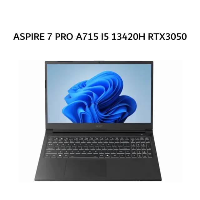 ACER ASPIRE 7 PRO A715 I5 13420H RTX3050 6GB/ 16GB 512GB W11+OHS+M365B 15.6FHD 144HZ BLK -59G.516G