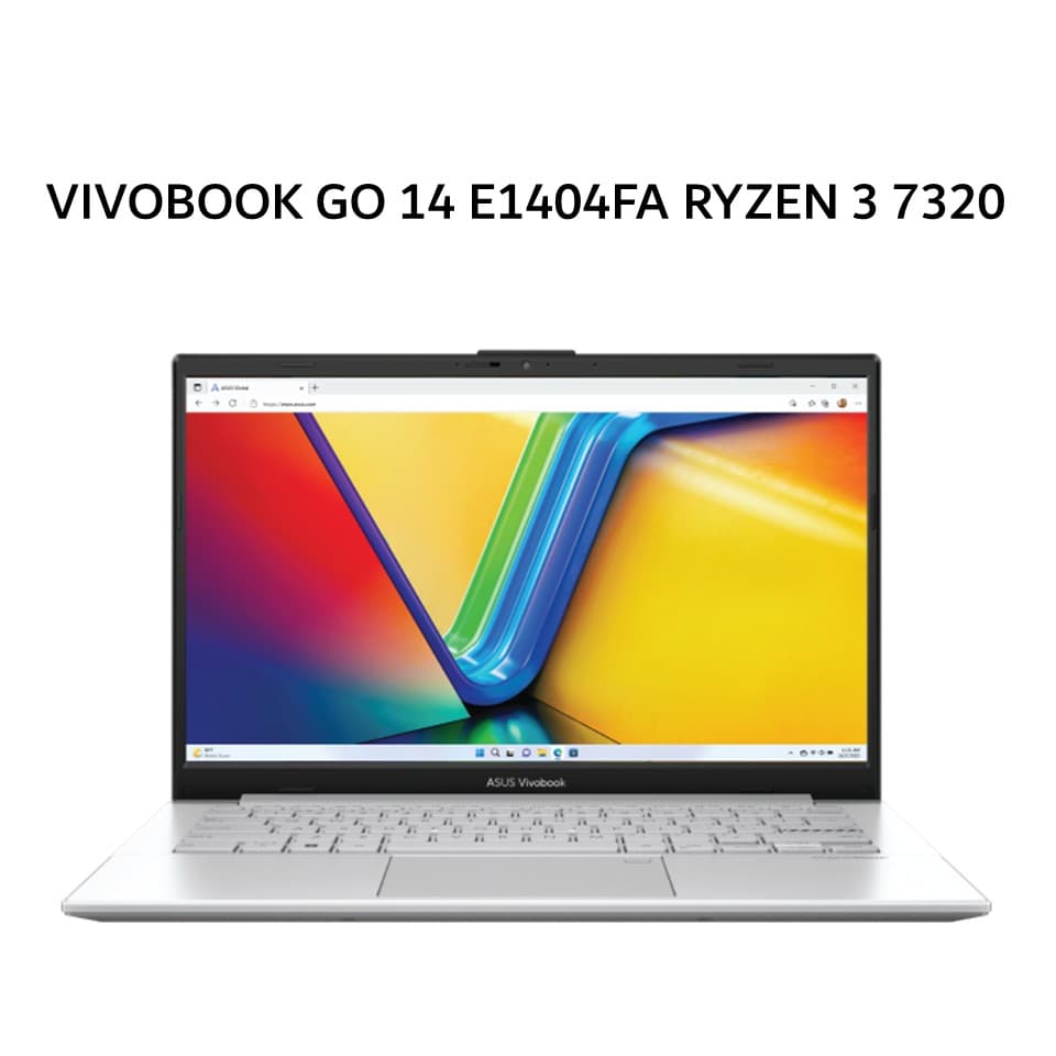 ASUS VIVOBOOK GO 14 E1404FA RYZEN 3 7320 8GB 256GB W11+OHS+M365B 14.0FHD VIPS SLV -VIPS3823M