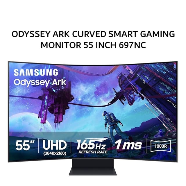 SAMSUNG ODYSSEY ARK CURVED SMART GAMING MONITOR 55 INCH 697NC VA UHD 4K 1MS 165HZ QUANTUM HDR 32X / HDR10+ ERGONOMIC + SPEAKER 3Y