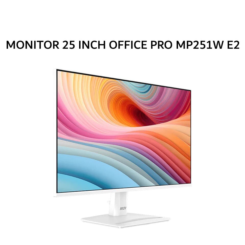 MSI MONITOR 25 INCH OFFICE PRO MP251W E2 IPS FHD 1080P 1MS 120HZ SPEAKER WHITE 3Y