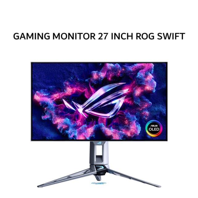 ASUS GAMING MONITOR 27 INCH ROG SWIFT PG27AQWP-W WOLED QHD 2K 1440P 0.02MS 540HZ HDR10 ERGONOMIC TILT 3Y