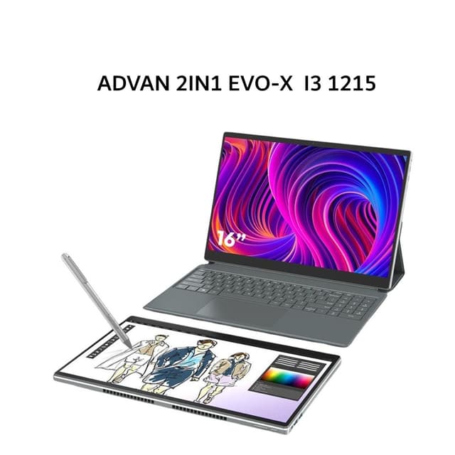 ADVAN 2IN1 EVO-X I3 1215 12GB 512GB W11 16.0WQXGA TOUCH IPS PEN GRY + SMART MAGNETIC KEYBOARD