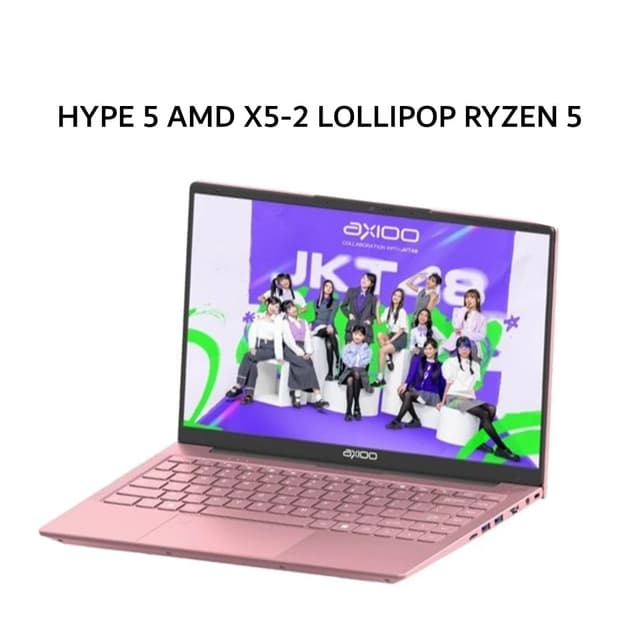 AXIOO HYPE 5 AMD JKT48 X5-2 LOLLIPOP RYZEN 5 7430 8GB 256GB DOS 14.0FHD IPS BLIT PNK