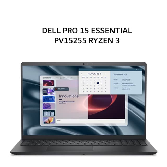 DELL PRO 15 ESSENTIAL PV15255 RYZEN 3 7320 8GB 512GB 15.6FHD DOS 1/1/1 BLK