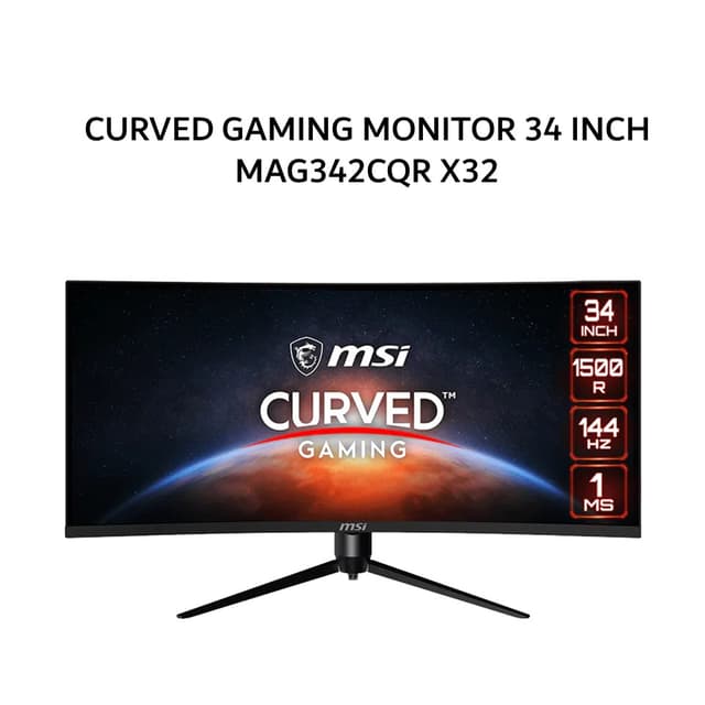 MSI CURVED GAMING MONITOR 34 INCH MAG342CQRF E20 VA UWQHD 2K 1440P 0.5MS 200HZ HDR600 ERGONOMIC 3Y