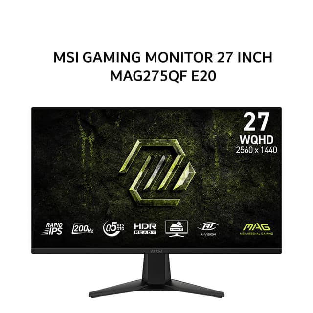 MSI GAMING MONITOR 27 INCH MAG 275QF/ MAG275QF E20 RAPID IPS WQHD 1440P 0.5MS 200HZ HDR 3Y