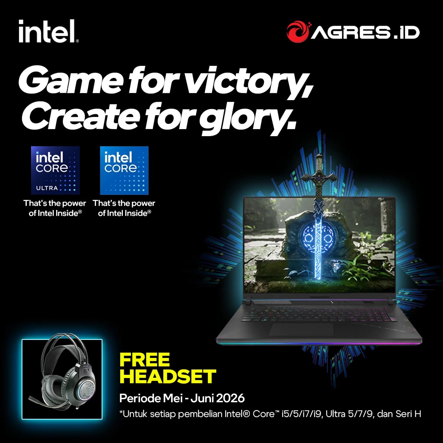 INTEL GAMING SERIES, FREE HEADSET