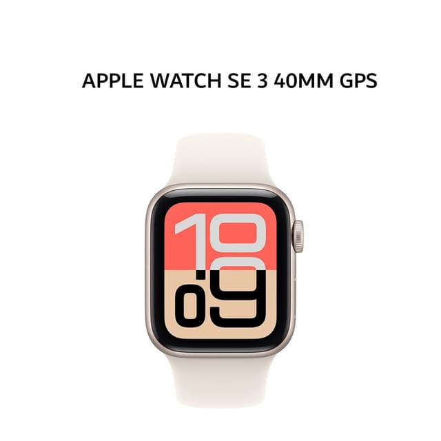 APPLE WATCH SE 3 40MM GPS STARLIGHT ALUMINIUM CASE WITH STARLIGHT SPORT BAND M/L