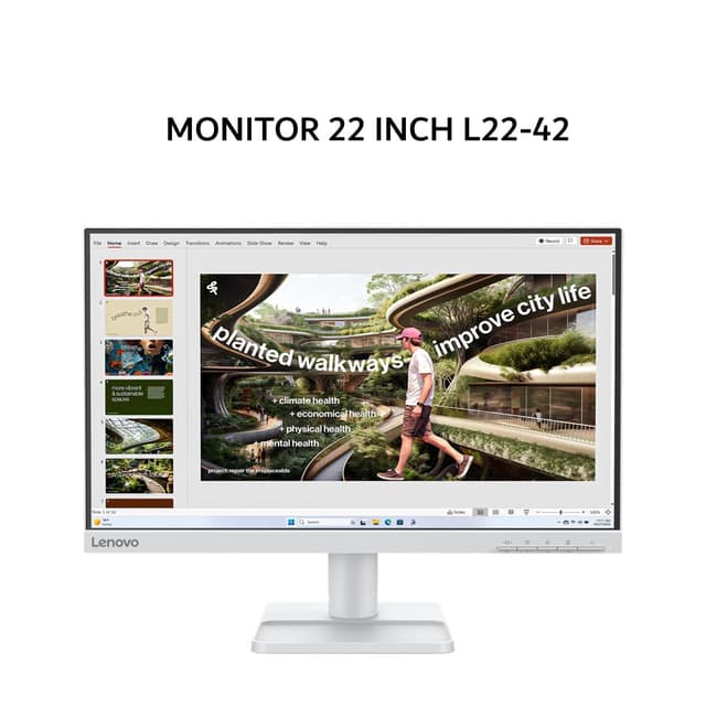 LENOVO MONITOR 22 INCH L22-42 IPS FHD 1080P 4MS 100HZ HDMIVGA WHITE 3Y
