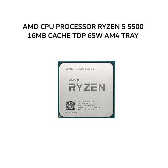 AMD CPU PROCESSOR RYZEN 5 5500 (6C/12T + 3.6-4.2GHZ) 16MB CACHE TDP 65W AM4 TRAY