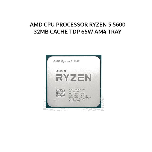 AMD CPU PROCESSOR RYZEN 5 5600 (6C/12T + 3.5-4.4GHZ) 32MB CACHE TDP 65W AM4 TRAY