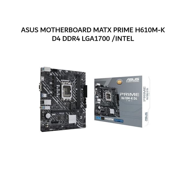 ASUS MOTHERBOARD MATX PRIME H610M-K D4 DDR4 LGA1700 /INTEL 3Y