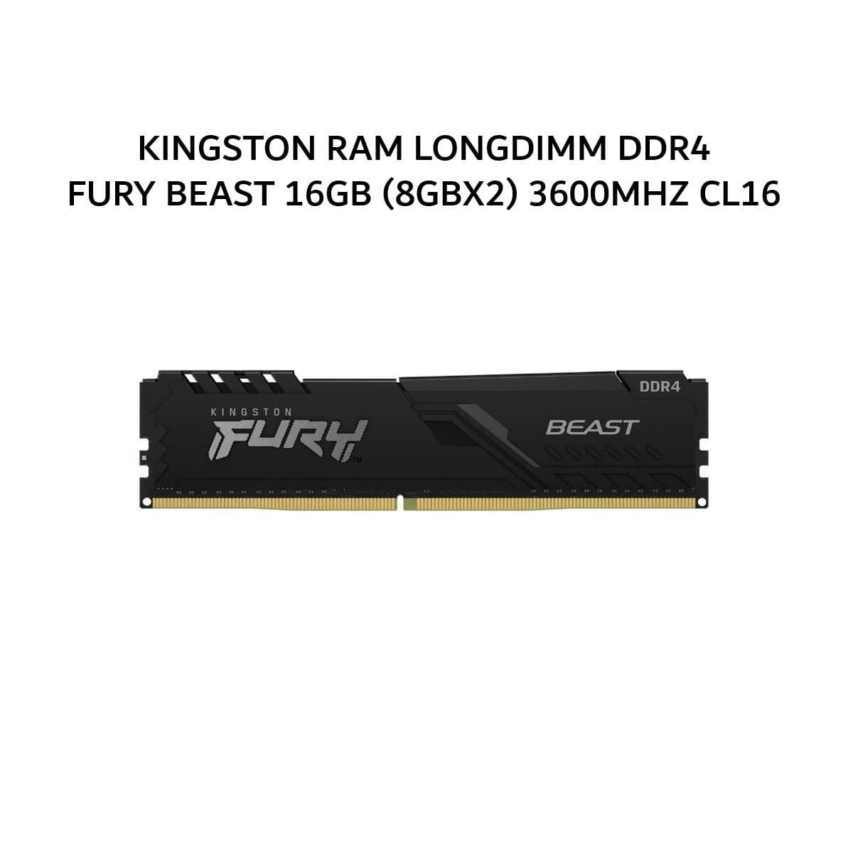 KINGSTON RAM LONGDIMM DDR4 FURY BEAST 16GB (8GBX2) 3600MHZ CL16 BLACK - KF436C17BBK2/16WP