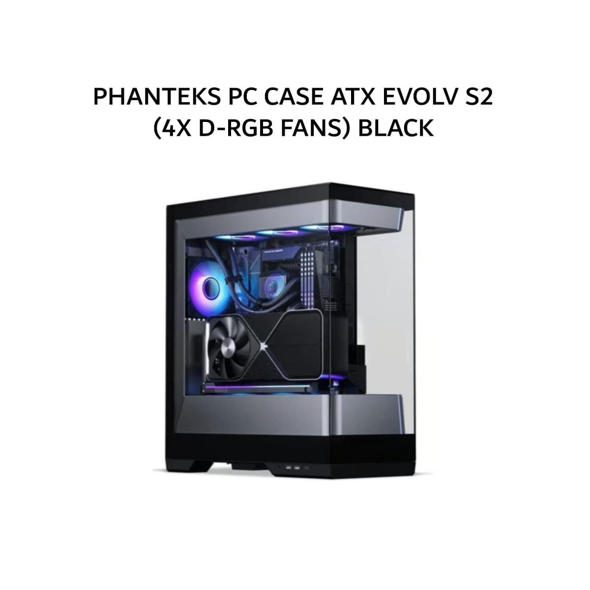 PHANTEKS PC CASE ATX EVOLV S2 (4X D-RGB FANS) BLACK 1Y