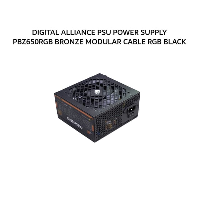 DIGITAL ALLIANCE PSU POWER SUPPLY PBZ650RGB (650W) 80+ BRONZE MODULAR CABLE RGB BLACK 2Y