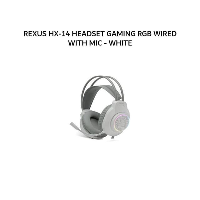 REXUS HX14 / HX-14 HEADSET GAMING RGB WIRED WITH MIC - WHITE