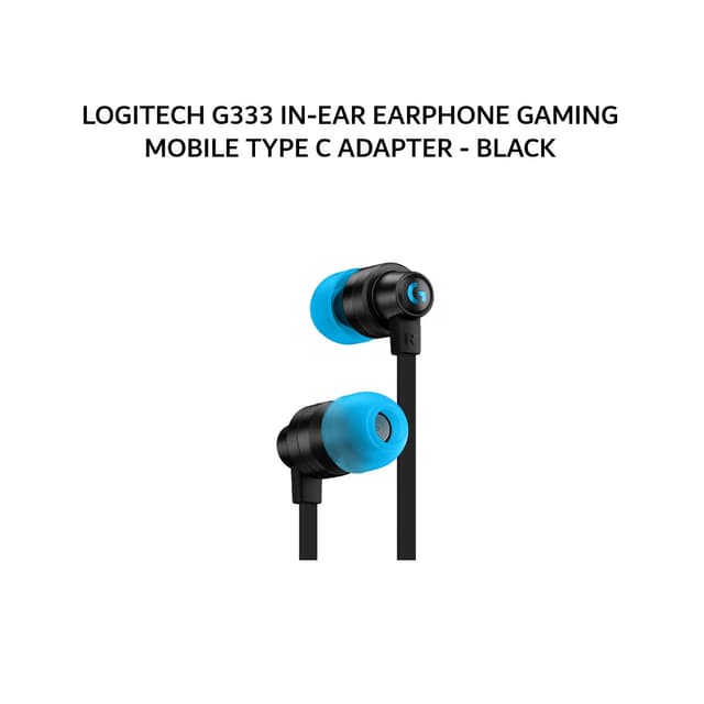 LOGITECH G333 IN-EAR EARPHONE GAMING MOBILE TYPE C ADAPTER - BLACK