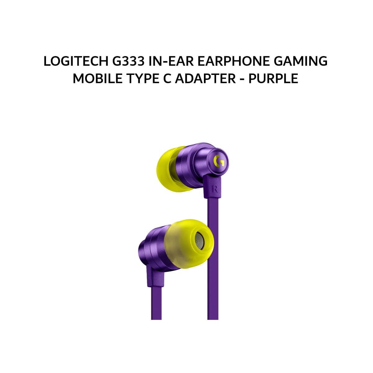 LOGITECH G333 IN-EAR EARPHONE GAMING MOBILE TYPE C ADAPTER - PURPLE