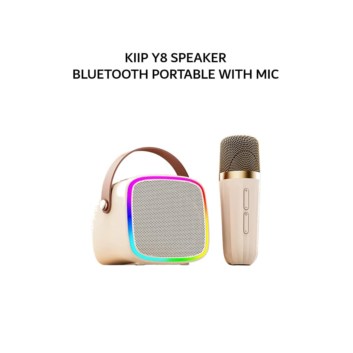 KIIP Y8 SPEAKER BLUETOOTH PORTABLE WITH MIC - BEIGE