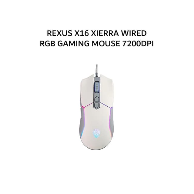 REXUS X16 XIERRA WIRED RGB GAMING MOUSE 7200DPI - WHITE