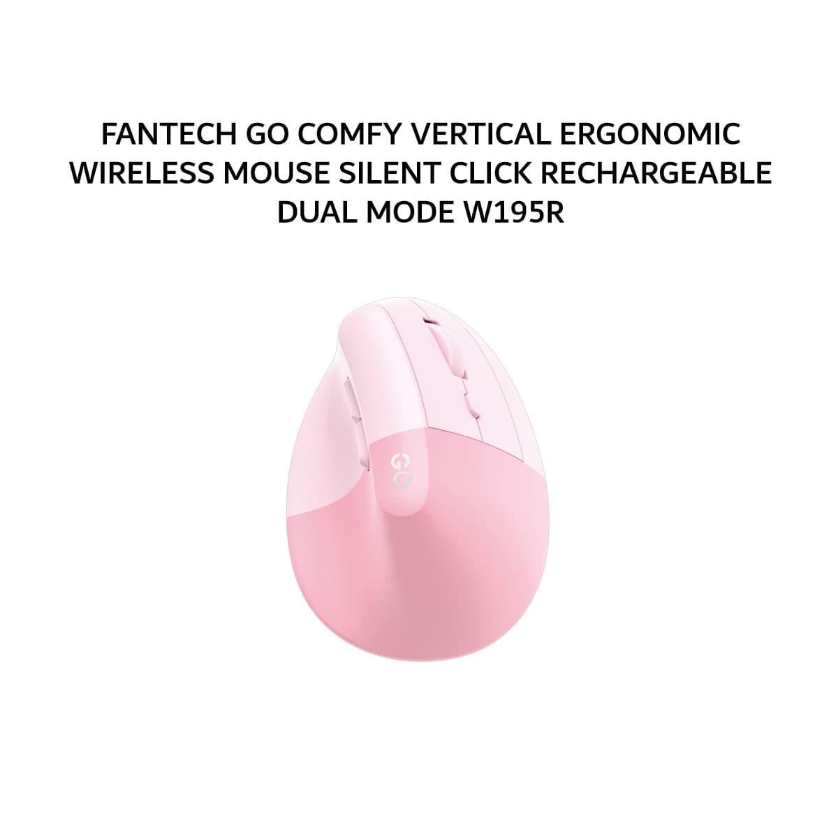FANTECH GO COMFY VERTICAL ERGONOMIC WIRELESS MOUSE SILENT CLICK RECHARGEABLE DUAL MODE W195R - PINK