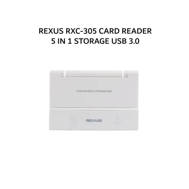 REXUS RXC305 / RXC-305 CARD READER 5 IN 1 STORAGE USB 3.0 - WHITE