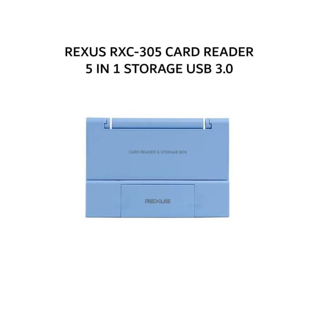 REXUS RXC305 / RXC-305 CARD READER 5 IN 1 STORAGE USB 3.0 - BLUE