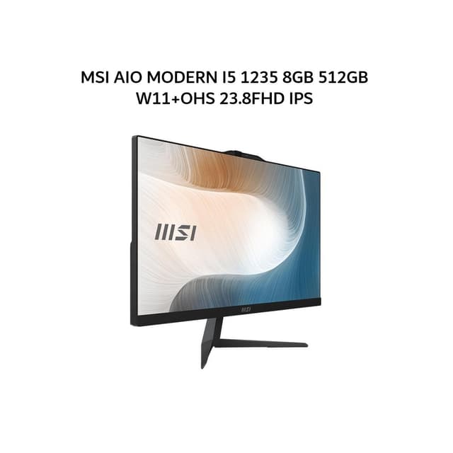 MSI AIO MODERN I5 1235 8GB 512GB W11+OHS 23.8FHD IPS BLK -AM242.2030