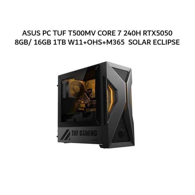 ASUS PC TUF T500MV CORE 7 240H RTX5050 8GB/ 16GB 1TB W11+OHS+M365 SOLAR ECLIPSE GRY -G550711WOM