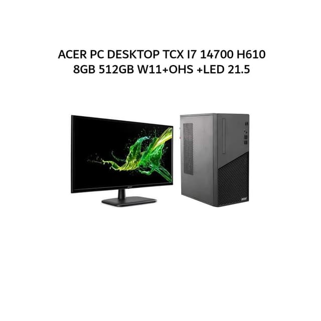 ACER PC DESKTOP TCX I7 14700 H610 8GB 512GB W11+OHS +LED 21.5