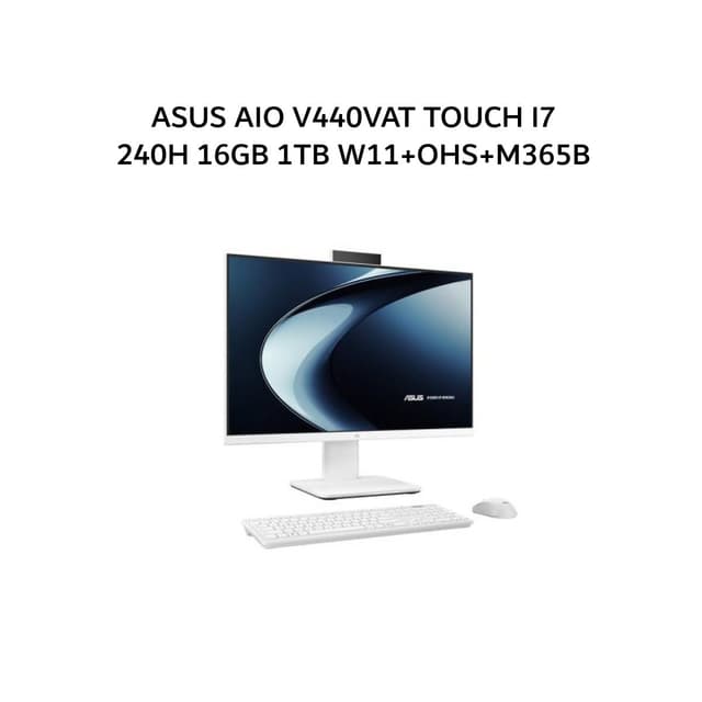 ASUS AIO V440VAT TOUCH I7 240H 16GB 1TB W11+OHS+M365B 23.8FHD 2Y WHT -W711WOM