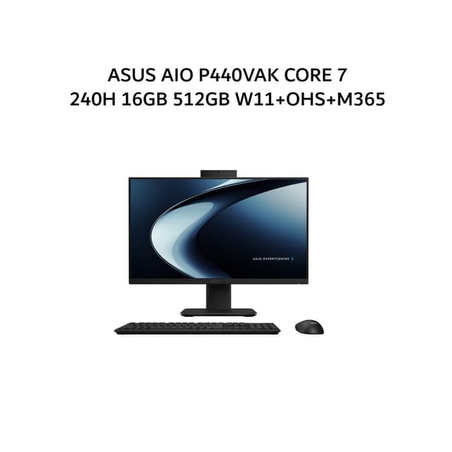 ASUS AIO P440VAK CORE 7 240H 16GB 512GB W11+OHS+M365 23.8FHD 2Y BLK -B7152WS
