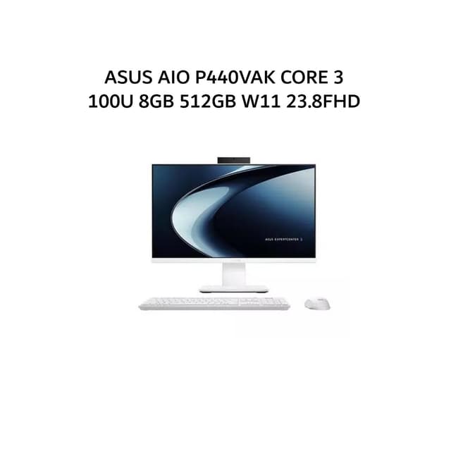 ASUS AIO P440VAK CORE 3 100U 8GB 512GB W11 23.8FHD 2Y WHT -W3852W