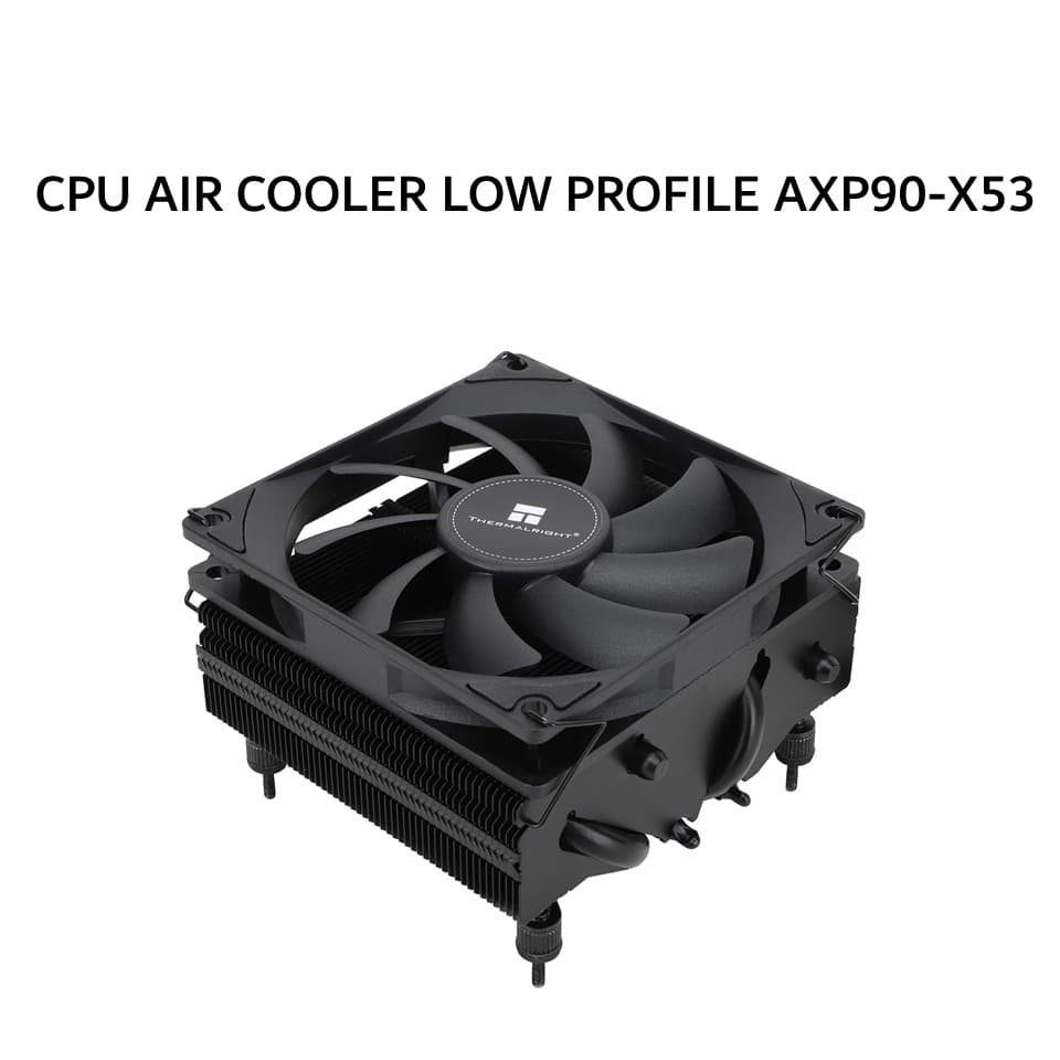 THERMALRIGHT CPU AIR COOLER LOW PROFILE AXP90-X53 BLACK (1X 92MM BLACK FAN + 4X HEATPIPES ) BLACK 6Y