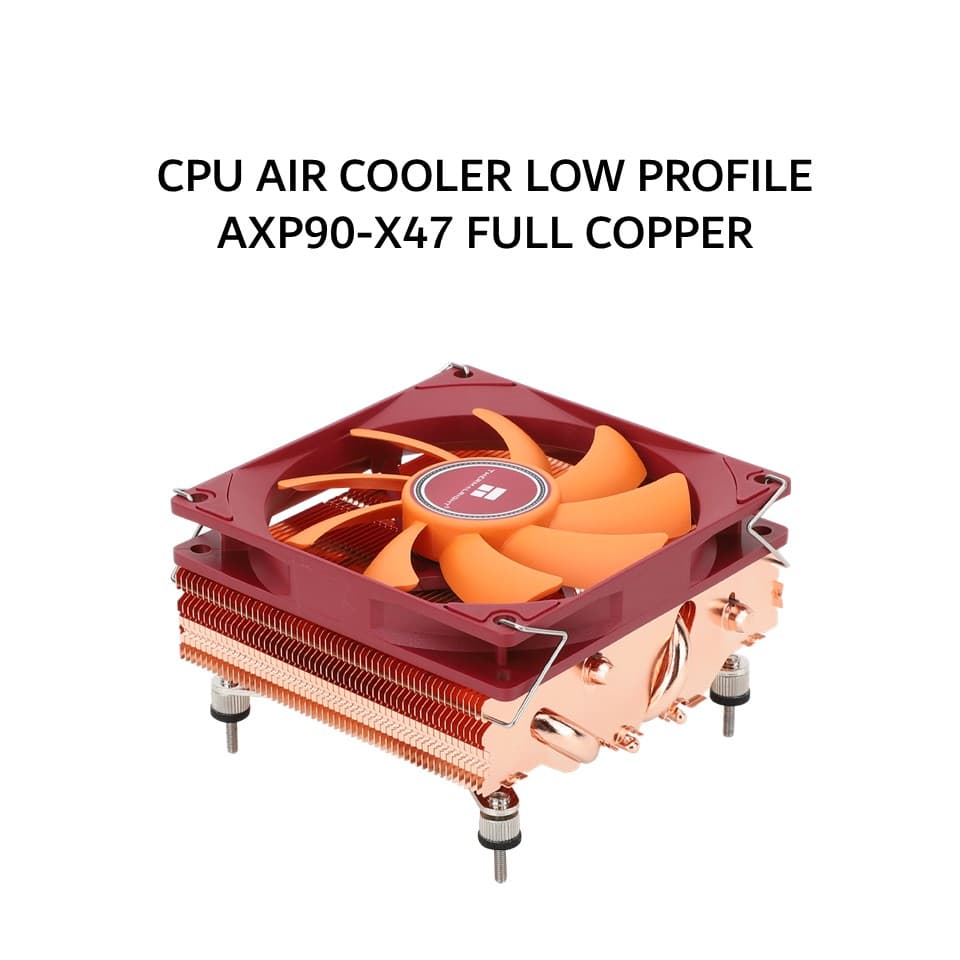 THERMALRIGHT CPU AIR COOLER LOW PROFILE AXP90-X47 FULL COPPER (1X 92MM RED FAN + 4X HEATPIPES ) 6Y